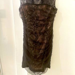 Beautiful black and nude mesh & lace dress